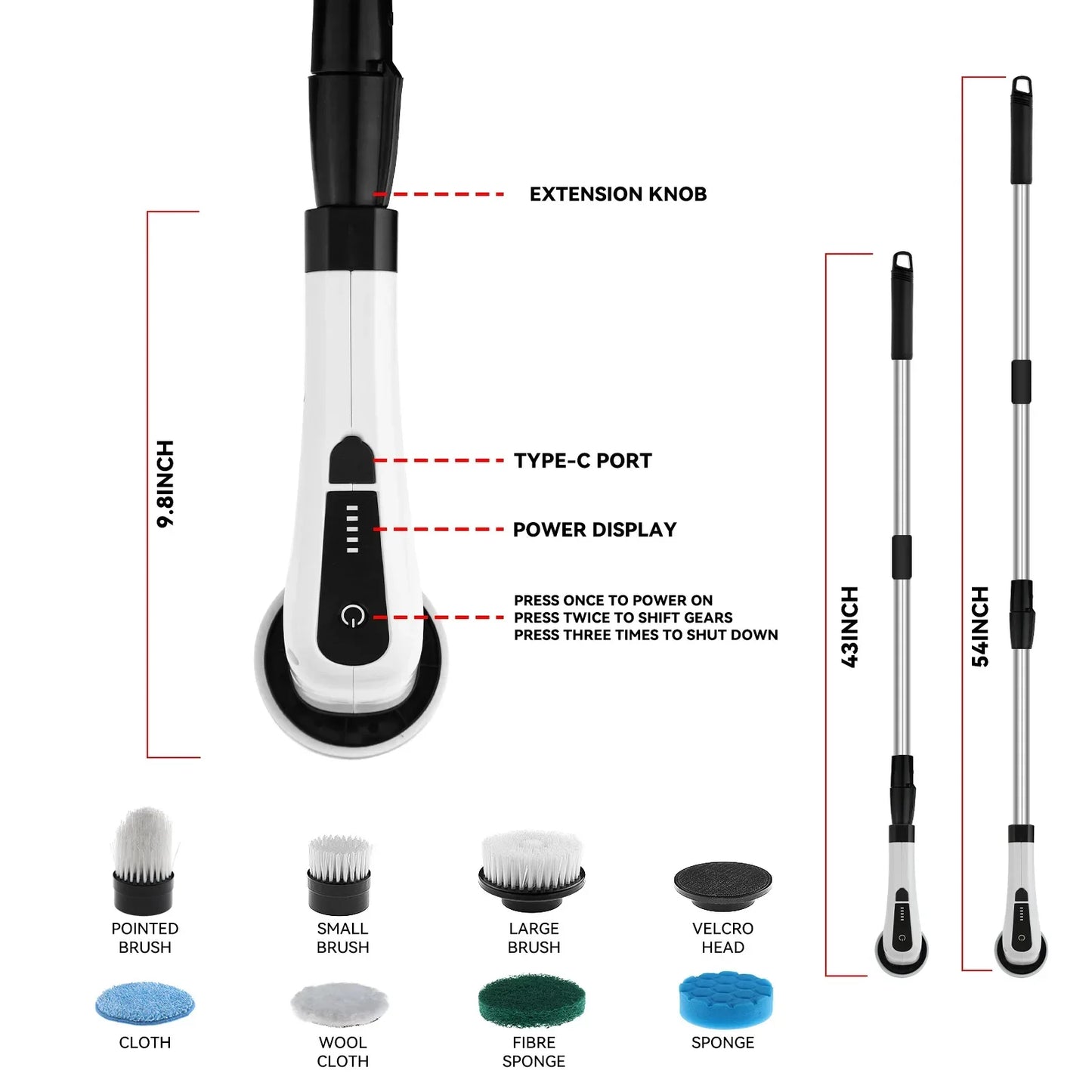 RacconClean 9 en 1: Cepillo Eléctrico Multilimpieza