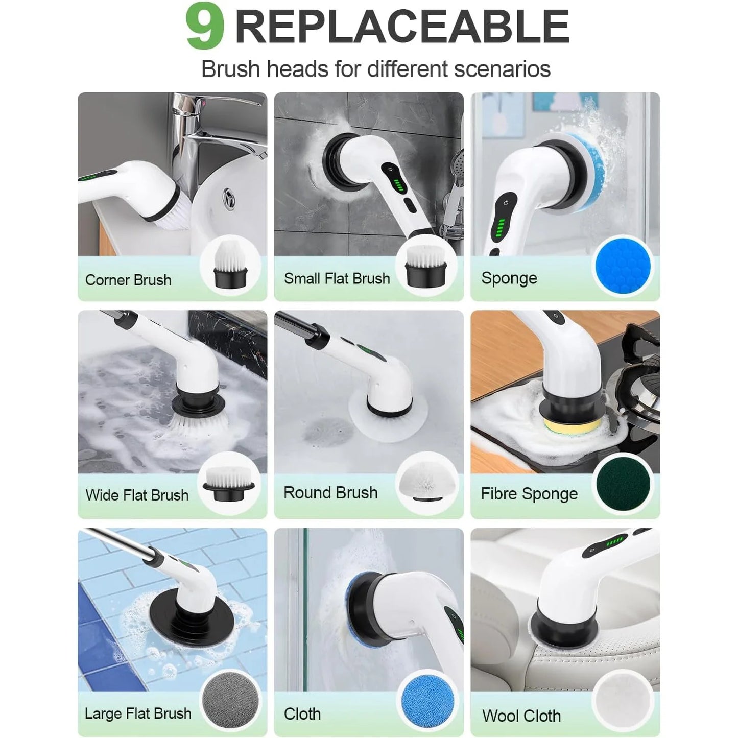 RacconClean 9 en 1: Cepillo Eléctrico Multilimpieza